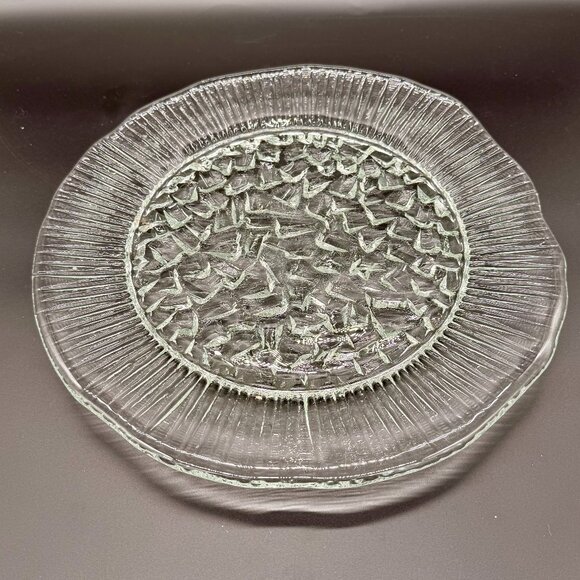 Iittala Ultima Thule Ice Art Glass 13.5" Platter Tapio Wirkkala Design Finland - Picture 1 of 7